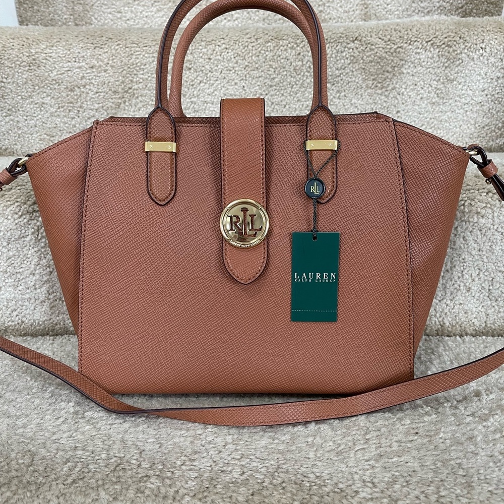 Lauren Ralph Lauren Brown Structured Satchel